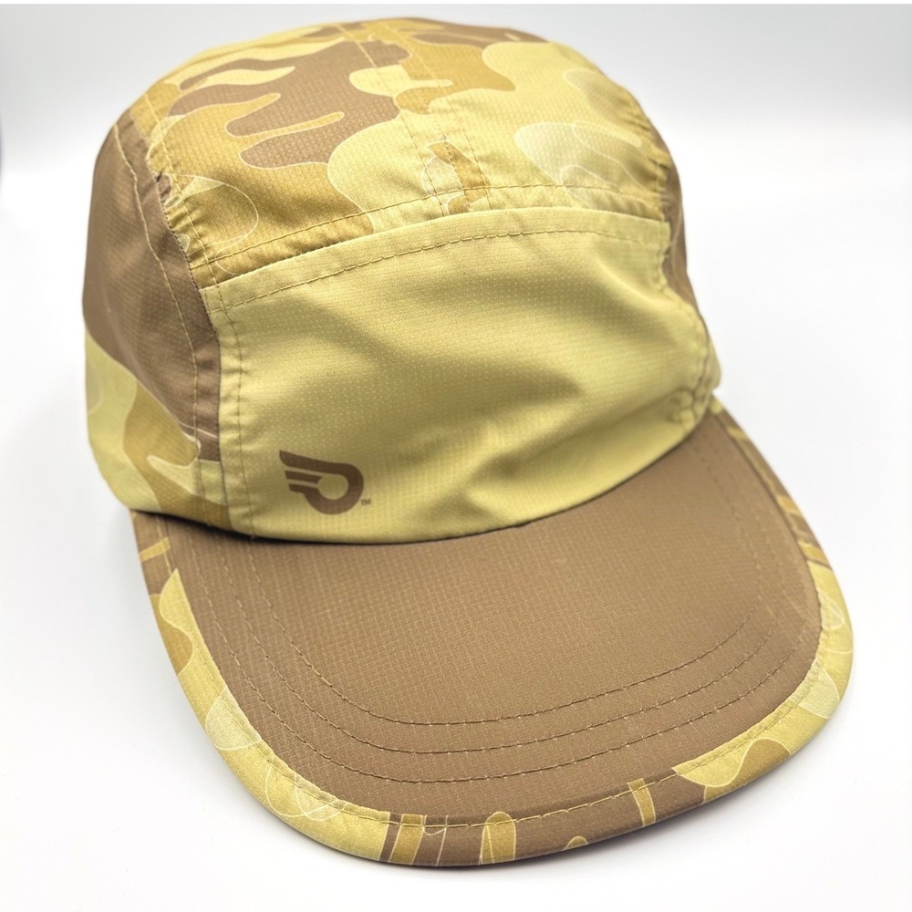 Headsweats 5 Panel Hat Unisex OSFA Tan Camo Ripstop Performance Running Camp Cap